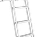 VEVOR Removable Dock Ladder 4 Steps, 350 lbs Load Capacity, Pontoon Boat Ladder with 4'' Wide Step & Nonslip Mat for Ship/Lake/Pool/Marine Boarding