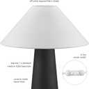 Globe Electric Novogratz x 18" Ceramic Table Lamp, Matte Black, Off-White Tapered Fabric Shade, in-Line Rocker Switch, 5 Ft. Clear Cord, Home Office, Desk, Living Room