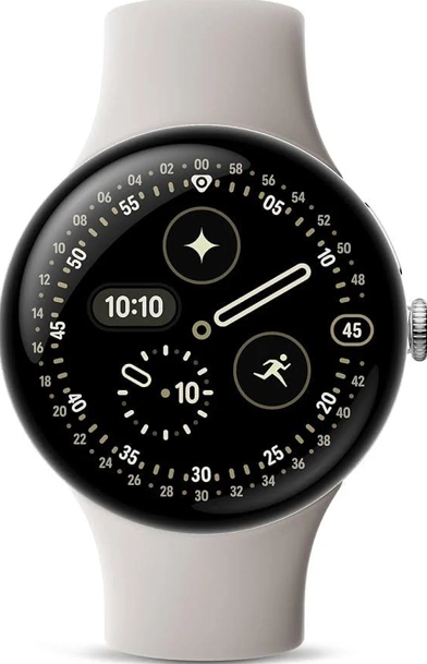 Google Pixel Watch 4 (41mm) - Android - 2 Years of Data- Heart Rate,Sleep & Fitness Tracking -40-Hour Battery - Polished Silver Aluminum Case - Porcelain Active Band - LTE -Google Pixel Watch app