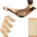 Chasing Tails Cat Wall Shelves - Four Step Cat Shelf with Scratch Board, Mounted Cat Shelves, Sturdy Cat Wall Furniture for Indoor Cats, Kittens - Extra Cat Wall Hammock Cover Included