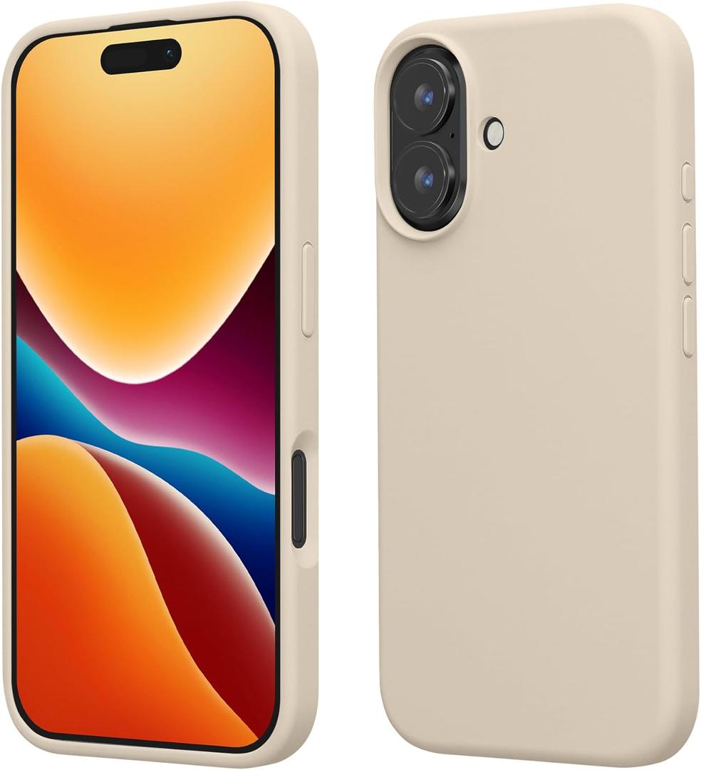 kwmobile Case Compatible with Apple iPhone 16 Case - TPU Silicone Phone Cover with Soft Finish - Cream