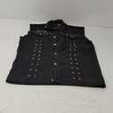 Men's Punk Denim Vest Sleeveless Jean Jackets With Rivets (Large, Black)