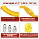 72" Flex Gas Line Connector Kit, Dryer Gas Line Hose with Connectors 1/2" MIP 1/2"FIP 3/4"MIP 3/4" FIP Fitting, 5/8" OD(1/2" ID) Stainless Steel Gas Line for Stove, Water Heater