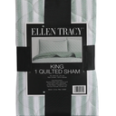 Ellen Tracy Stripe Single King Quilted Sham - Green 1 Quilted Sham 20x36 100%Polyester