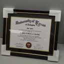 FramePro 11x14 Diploma Frame with Black over Gold Mat, 14x17 Certificate Frame, Real Wood with Gold Trim, Black Frame with Arcylic