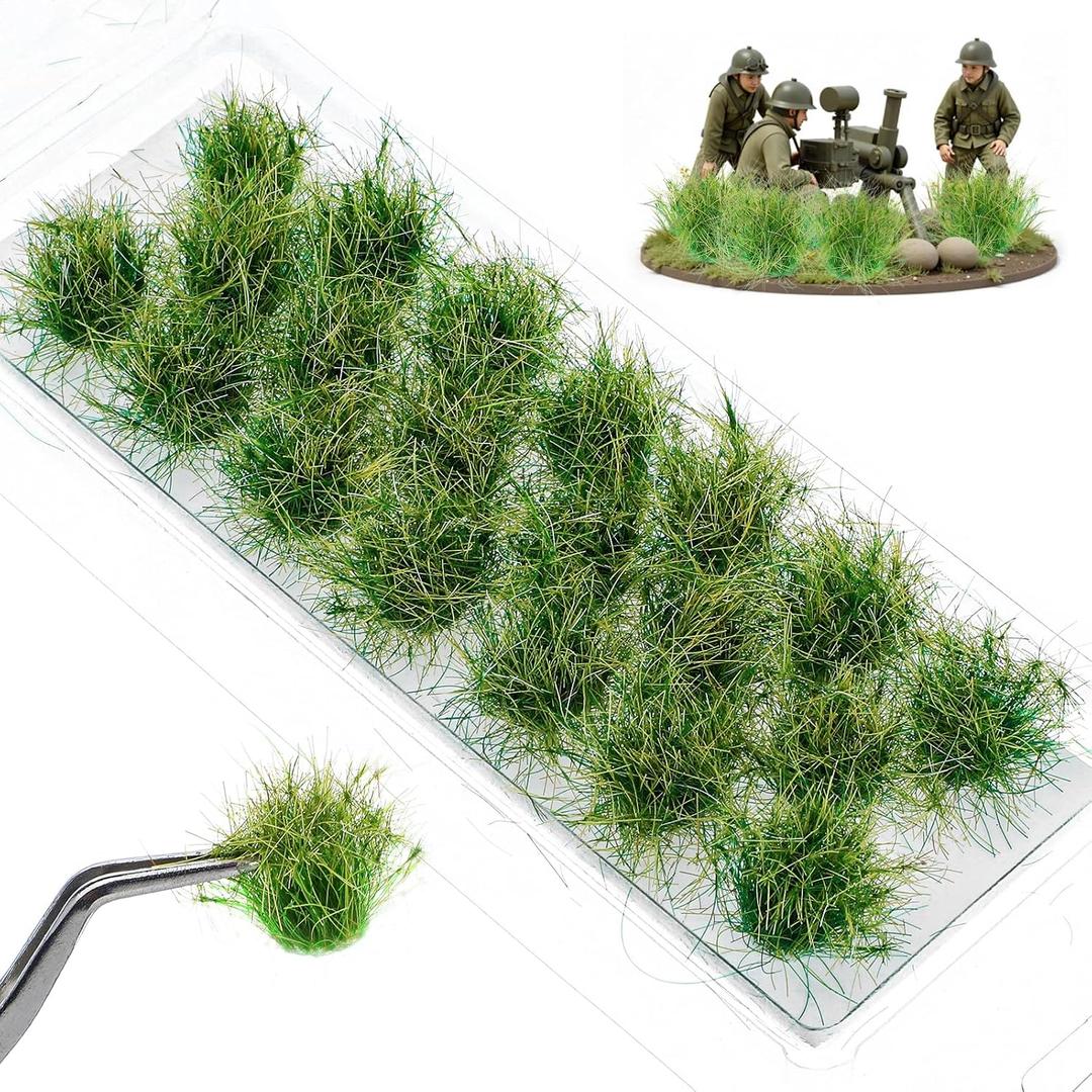 HekouJiub 32 Pcs Static Grass, Diorama Grass Tufts (Autumn Brown)