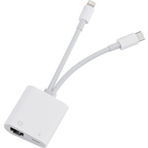 Lightning and USB C to Ethernet Adapter,2 in 1 RJ45 Ethernet LAN Network Adapter with Charge Port Compatible with iPhone/iPad/iPod/Samsung and More,Supports 100Mbps Plug and Play (White)