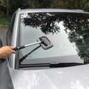 Polyte Pivoting Windshield Glass Cleaning Tool Extendable Aluminum Handle w/3 Premium Microfiber Covers