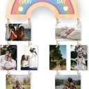 Picture Frames Collage Wall Decor Hanging Photo Display, Personalized Gifts for Teen Girls, Unique DIY Rainbow Felt Letter Board with 340 Letters and 20 Clips for Kids Teenage Birthday Party