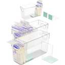 Ugotfeels Breastmilk Storage Container with L Shaped Separator Boards, Dividers Will Flatten Standing Breast Milk Bags in Organizer Bins Save Refrigerator Space | 2 Containers - Green
