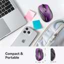 TECKNET Wireless Mouse, 2.4G Ergonomic Optical Mouse, Computer Mouse for Laptop, PC, Computer, Chromebook, Notebook, 6 Buttons, 24 Months Battery Life, 2600 DPI, 5 Adjustment Levels - Purple