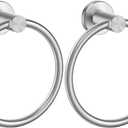FORIOUS Towel Ring, SUS304 Stainless Steel Modern Hand Towel Holder Rack Hanger Round for Bathroom Wall Mounted, Ideal for Bath, Kitchen, RV (2 Pack, Brushed Nickel)