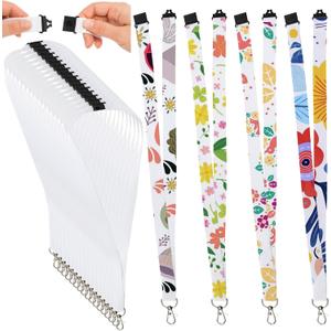 Yesland 50 Pack Sublimation Blank Lanyards White, Heat Transfer Neck Lanyards for Custom Lanyards with Detachable Buckles for ID Badge, Holder, Keychain