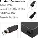 42V 2A Electric Scooter Charger (Round RCA Connector Charger) Compatible with Segway Ninebot Scooter, Lime, Lime-S, Spin, Skip, ES1 ES2 ES4 Electric Scooter for 36V Li-ion 10S Battery