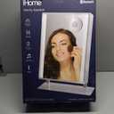 iHome Beauty Studio PRO Vanity Stereo Speaker with Bluetooth, Speakerphone, USB Charging and Removable 10x Detail Mirror
