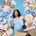 Rocking Horse Gender Reveal Decorations 146pcs Pink & Blue Balloon Garland Arch Kit with Horse Crown Hot Air Balloon Foil Balloons for Boy or Girl Gender Reveal Baby Shower Birthday Party Decor