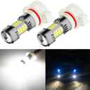 PHINLION 5202 LED Fog Light Bulbs, 3200 Lumens Super Bright, 3030 30 SMD Chips, 5201 PS19W PS24W Fog Light or DRL Replacement Lamps, 6000K Xenon White, Pack of 2