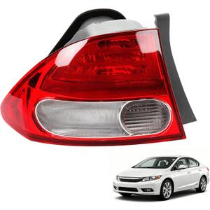 Dasbecan Rear Tail Light Assembly Left Side Break Lamp Compatible with 2009 2010 2011 Honda Civic Sedan Hybrid Replaces# 33551SNAA51 HO2818138