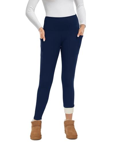 GAYHAY Fleece Lined Leggings for Women – Thick Thermal Warm Insulated Soft Black High Waisted Tummy Control Running Yoga Workout Pants for Winter Cold Weather XL