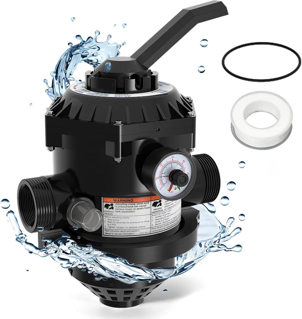262506 1-1/2-Inch 6-Way Clamp Style Valve Compatible with Pentair Pool and Spa Sand Filter Replacement# 262504,261130 Filter Valve