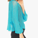 KMBANGI Women Sheer Knit Poncho Lightweight See Through Shrug Bolero Sweater Top Mesh Knit Shawl Wraps Cover Up, One size