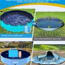 VISTOP Large Foldable Dog Pool, Hard Plastic Shell Portable Swimming Pool for Dogs Cats and Kids Pet Puppy Bathing Tub Collapsible Kiddie Pool (57inch.D x 11.8inch.H, Blue)