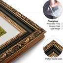 12x16 Picture Frame, Ornate Embossing Frame with Paper Mat and Plexiglass, Fit for 12x16 without Mat or 8x12 with Mat, Wall Mounting Display for Art Prints, Black and Antique Gold, 1 Pack