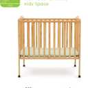 Delta Children Folding Portable Mini Baby Crib with 1.5-inch Mattress - Greenguard Gold Certified, Natural
