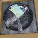 vicrays Ceramic Dinner Plates Set, 10 Inch, Microwave, Oven, Dishwasher Safe, Round, Porcelain Fluted Suitable for Steak, Pasta, Pizza, Home, Restaurant - Set of 6 Black