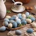 Gejoy 24 Pcs Neutral Easter Eggs Plastic Fake Chicken Eggs 2.36 Inch Vintage Boho Easter Decor Pastel Bowl Vase Fillers Farmhouse Spring Decorations for Home Table DIY Craft (Pastel)