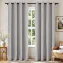 Joydeco Blackout Curtains for Bedroom, Linen Black Out Curtains 84 Inch Long, Light Blocking Drapes 2 Panels Set with Grommet for Living Room Window, Thermal Insulated Room Darkening Privacy Drapes