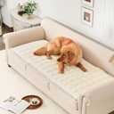 Couch Cover for Sofa, Sectional Couch Cover for Dogs, Sofa Cover Washable, Cushion Cover Blanket Pad Bed Mat for Pets, Chenille Furniture Protector, White, 27.6x82.7in
