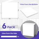 6Pcs 2ft x 2ft PVC Drop Ceiling Tiles, White Smooth Ceiling Panels 24x24in, Moisture Proof Fire-Rated Easy to Clean Reusable, No Sag No Breakage