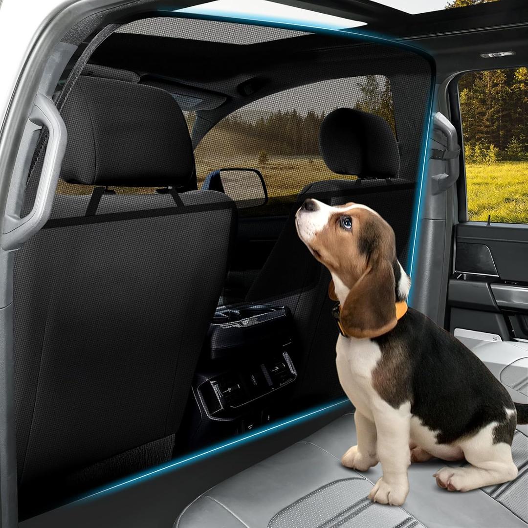 Dog Car Barrier Behind Front Seat, 51.2" Wide Car Pet Barrier One-Piece Design, Dog Car Divider Back Seat Barrier Small Crossover, Compact Car and Crossover