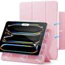 ESR for iPad Pro 11 Inch Case (M5/M4) 2025/2024, Strong Magnetic Attachment, Slim Trifold Stand Case, Supports Pencil Pro and Pencil(USB-C), Tough Protection, Auto Sleep/Wake, Rebound Series, Pink