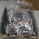 Lenwen 18 Packs Mini Christmas Trees Christmas Decor Bottle Brush Christmas Trees with 6 LED Lights 11.8'' 5 Size Pine Trees with Wooden Bases Mini Bottle Brush Trees Tabletop(Green and Silver)