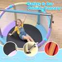 Trampoline for Kids 55inch Toddler Mini Small Trampoline Outdoor Indoor Basketball Hoop, Swing, Gift for Baby, Toddlers & Kids Ages 3-6