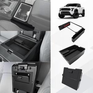 Muslogy Center Console Organizer Compatible with 2024 2025 2026 Toyota Tacoma 4th Gen Accessories Interior Storage Box Insert Tray Phone Pocket(Console Organizer+Hanging Storage +Hidden Box)