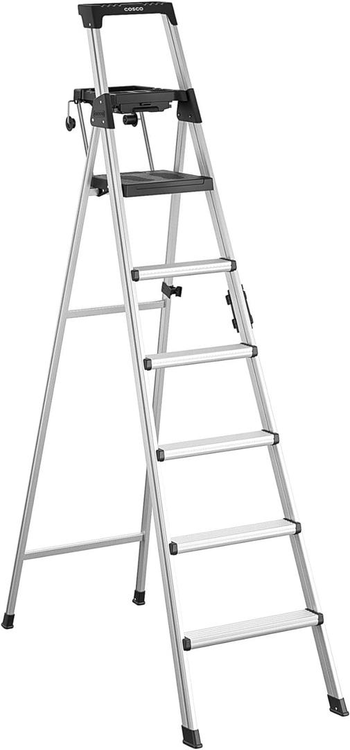 COSCO 8-ft Signature Series Aluminum Step Ladder, Type 1A, 300 lb. Capacity
