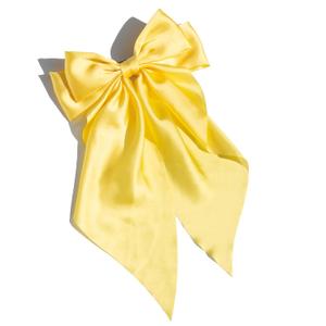 Yellow Hair Bow,Long Silk Satin Bows 1 Pcs,Yellow Bows for Girls Hair Bows for Women