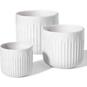 LE TAUCI Ceramic Planters, Plant Pots for Indoor Plants, 5.7 Inch Flower Pot with Drainage Holes, Medium Cylinder Planters Pot for Indoor House Plants, White, Only Small Ceramic Plant LE TAUCI Ceramic Planters, Plant Pots for Indoor Plants, 5.7 Inch Flower Pot with Drainage Holes, Medium Cylinder Planters Pot for Indoor House Plants, White, Only Small Ceramic Plant
