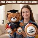 Foilswirl Large 12 Inch Graduation Bear Gift 2026 Teddy Bear Stuffed Animal Playthings with Cap Sash Diploma Graduation Gift to Express Congratulations for 8th Grade Graduate 15 Years Old+