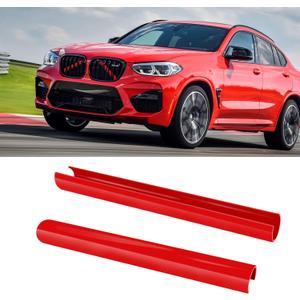 Jaronx Compatible with BMW V Brace Cover,Grille Inserts V Bar Brace Wrap Covers Compatible with BMW X3 F25 G01/ X4 F26 G02/X5 E70 F15 G05/X6 E71 F16 G06/X7 G07,Front Grill Insert Stripes(Red)