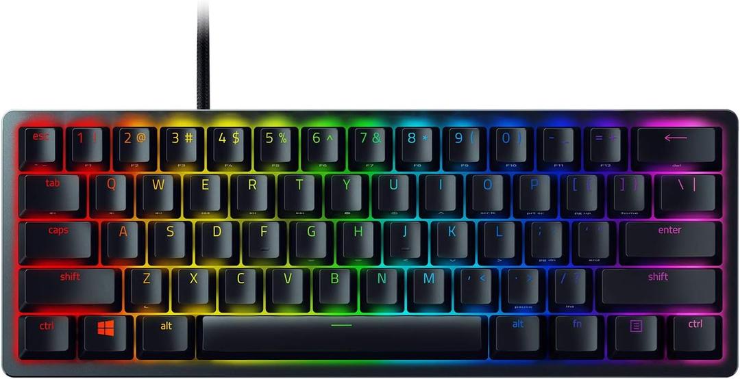 Razer Huntsman Mini 60% Gaming Keyboard: Clicky Optical Switches - Rapid Trigger Mode - Chroma RGB Lighting - PBT Keycaps - Onboard Memory - Snap Tap - Classic Black