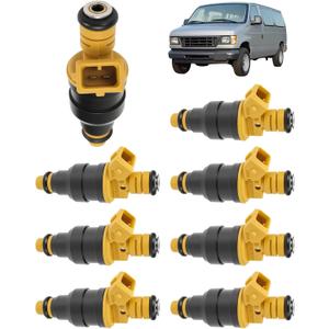 8pcs Fuel Injectors Set 0280150943 Compatible with Ford F150 F250 F350 Mustang Expedition 4.6L 5.0L 5.4L 5.8L V8-4-Hole Upgrade Replaces F0TZ-9F593-DA FJ713