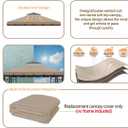 10x10 Canopy Replacement Top Double Tiered Gazebo Cover for Yard, Patio & Garden Durable Sunshade Replacement (Coffee Liqueur+Brown with lace)