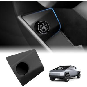 Charging Adapter Storage Box for Tesla Cybertruck 2024 2025, ABS Adapter Door Socket Compatible with Tesla Cybertruck Accessories 2024 2025 |Adaptor Not Included (black)