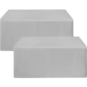 HolidayIdeas Fitted Silver Grey Table Covers - 96 x 30 Inch - 2 Pack Rectangle Tablecloths for 8 Foot Folding Tables, Polyester Fabric Tablecloth for Parties, Farmers Market, Trade Show