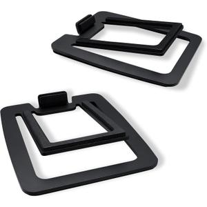 SW601 Metal Desktop Speakers Stands for Compact 2''-3'' Speakers, Tilted Steel Damping Foam Padding for Computer PC Tabletop Monitor Speakers, Recommended for SW208 Black (Pair)