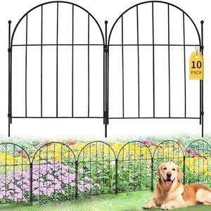 10PACK Garden Fence,11FT(L) x17inch(H) Metal No Dig Fence Animal Barrier Fence,Heavy Duty Rustproof Arched Flower Bed Edging Ornamental Wire Border Panel,Decorative Fence for Yard Patio Outdoor Decor